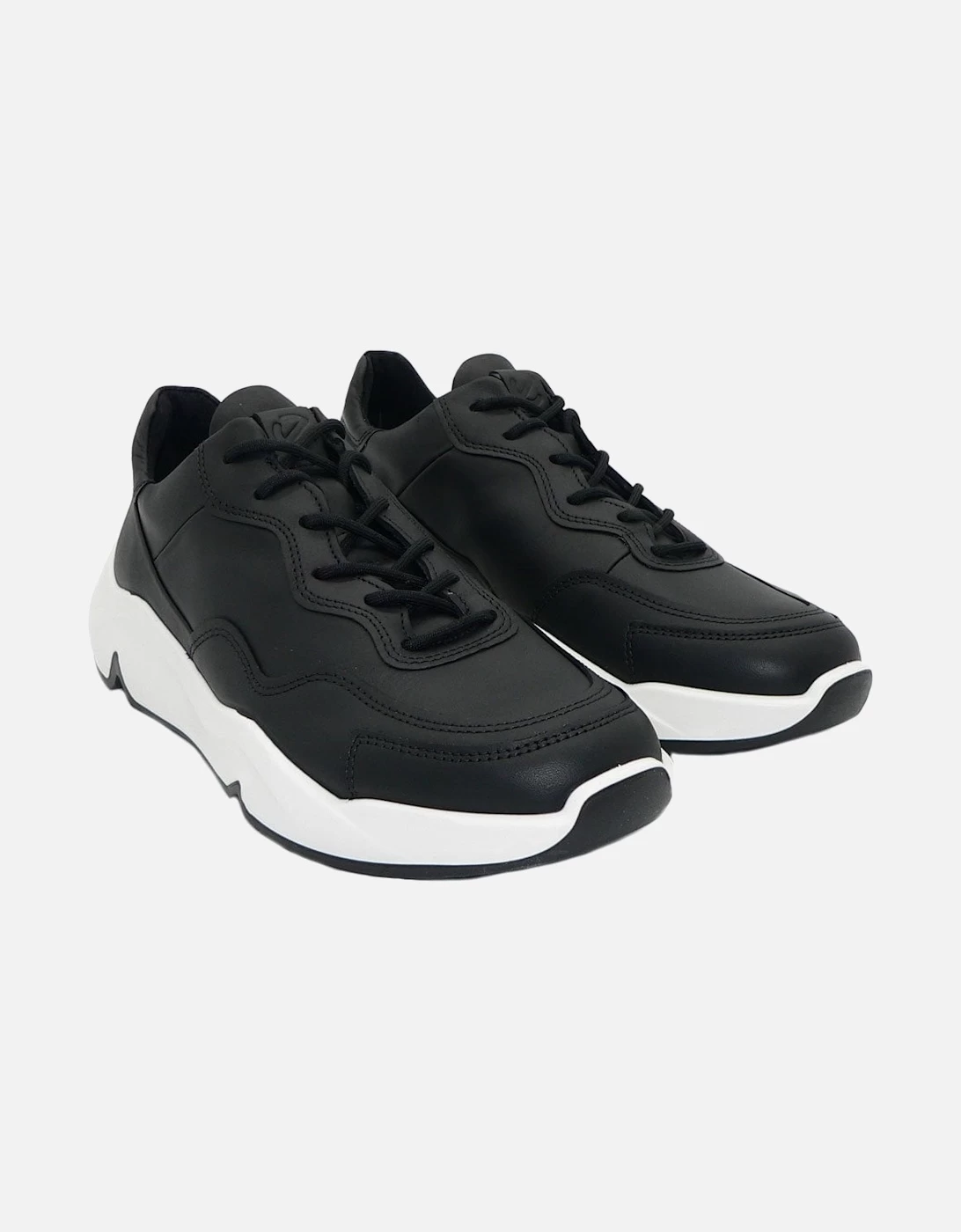 ECCO 520104 Men's Chunky Leather Sneaker In Black 3 ECCO 520104 Men's Chunky Leather Sneaker In Black - Image 3