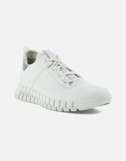 ECCO Mens Gruuv Leather Leisure Elastic Laces Trainers Sneakers Shoes